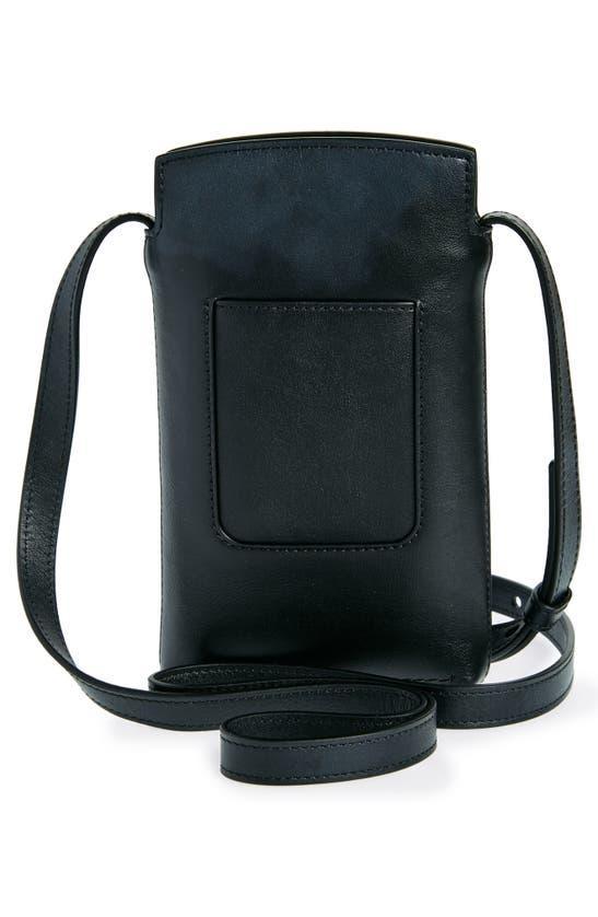 Clovelly Refined Leather Phone Pouch In Black Product Image