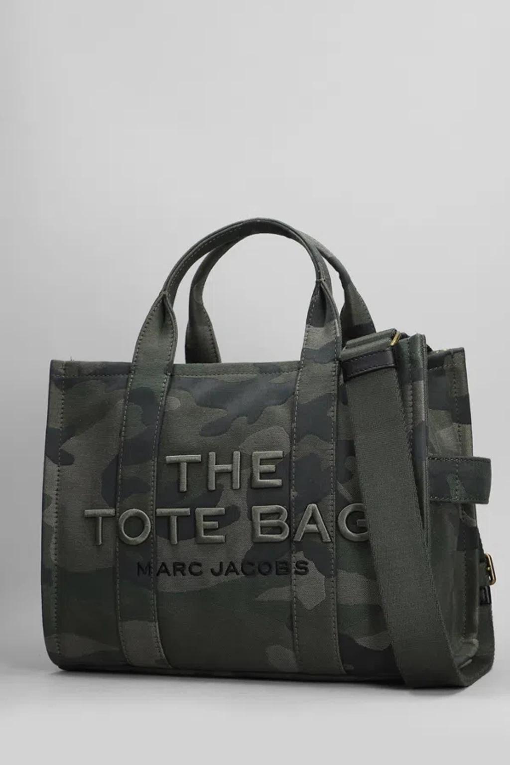 MARC JACOBS The Camo Jacquard Medium Tote  Bags In Green Product Image