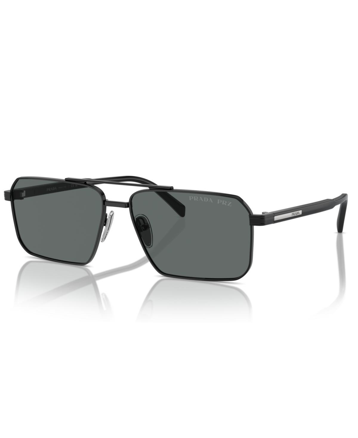 Prada Mens PRA57S 61mm Polarized Rectangle Sunglasses Product Image