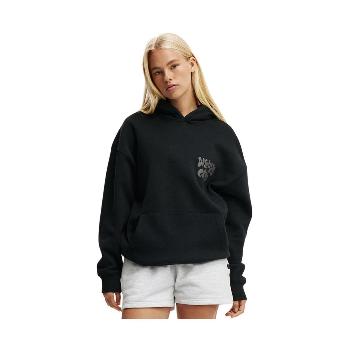 Cotton On Womens Plush Premium Graphic Hoodie - Black Product Image