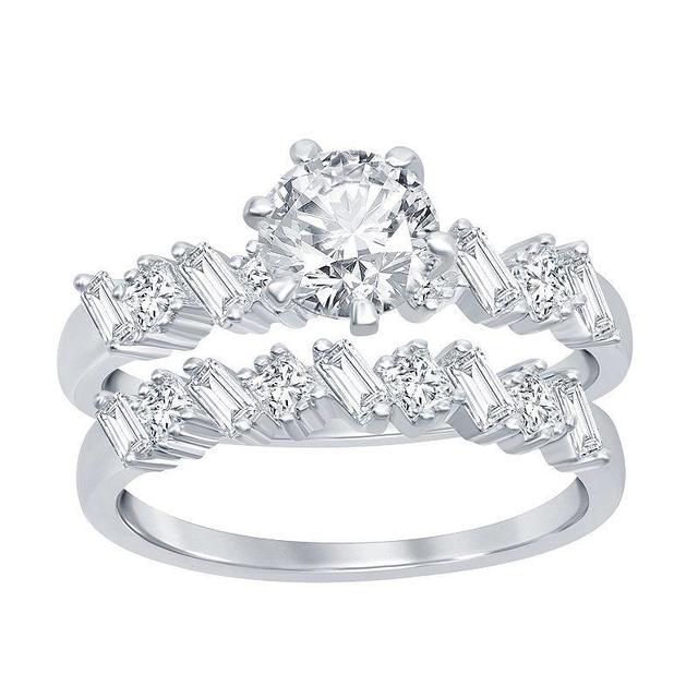 Sterling Silver & Cubic Zirconia Multi-Shaped Baguette Ring Set, Womens Product Image