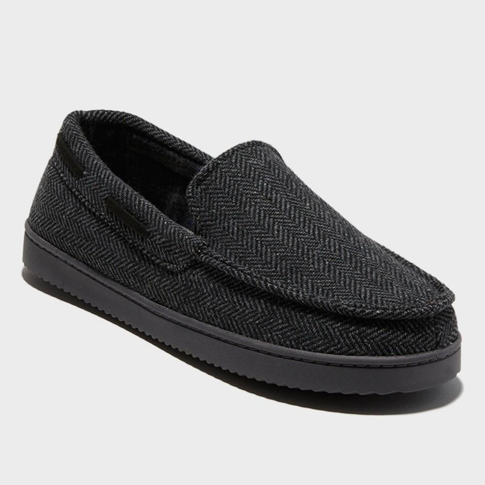 dluxe by dearfoams Mens Herringbone Moc Slippers - Black XL Product Image