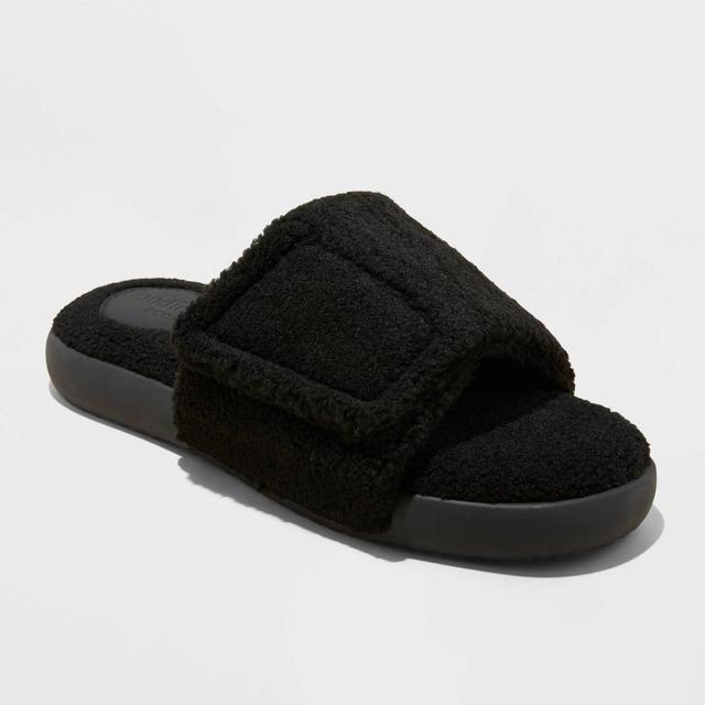 Mens Rodney Adjustable Slide Slippers - Goodfellow & Co Black 11 Product Image