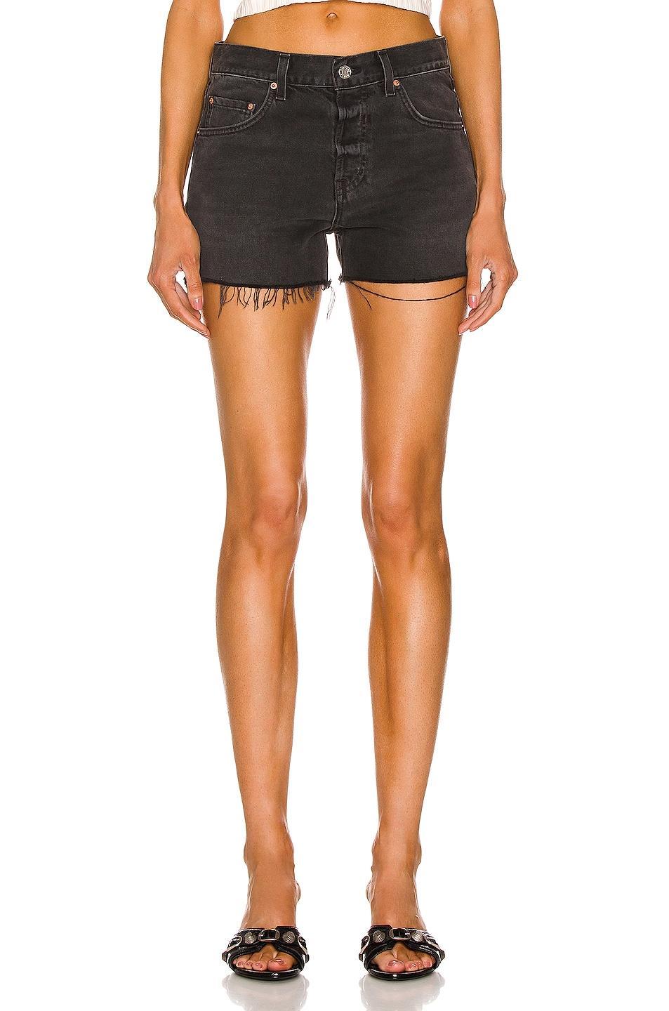 GRLFRND Hayden Low Rise Boyfriend Short in Black Product Image