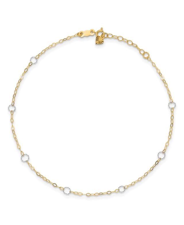 Circle Anklet in 14k Yellow and White Gold - Tt Gold Product Image