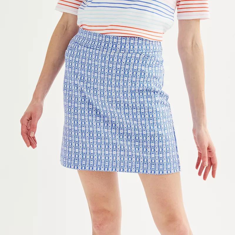 Womens Croft & Barrow Effortless Stretch Skort Blue Mirror Garden Product Image