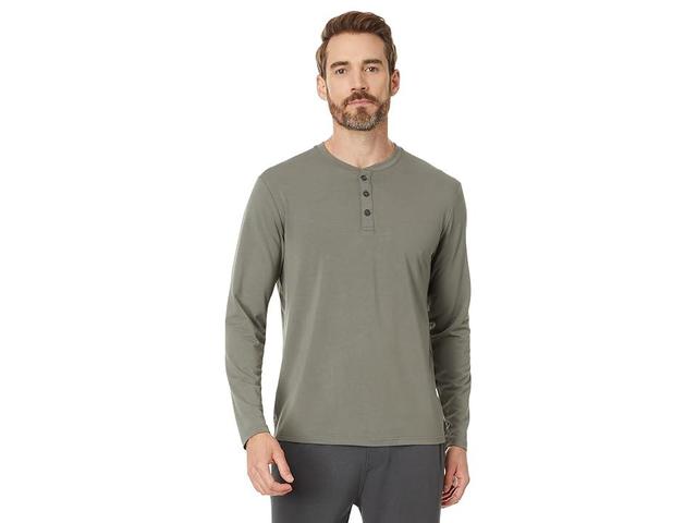 Free Fly Bamboo Flex Long Sleeve Henley (Fatigue) Men's T Shirt Product Image