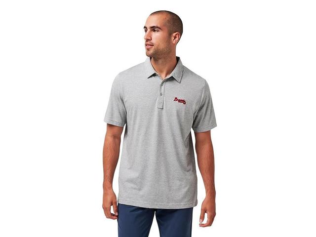 TravisMathew Atlanta Braves The Zinna Polo (Heather Grey) Men's Short Sleeve Knit Product Image