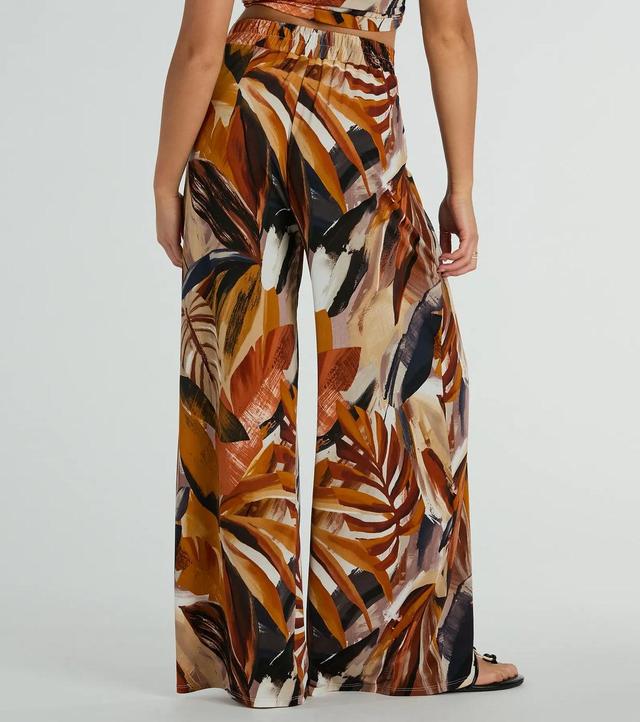 Vacay Ready Tropical Knit Wide-Leg Pants Product Image