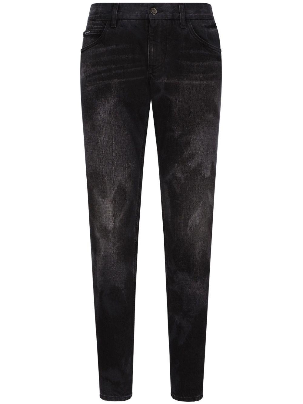 Straight-leg Cotton Jeans In Black   Product Image