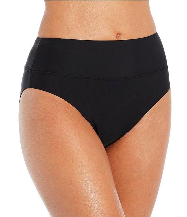 Gianni Bini Solid Wide Band High Waist Swim Bottom Product Image