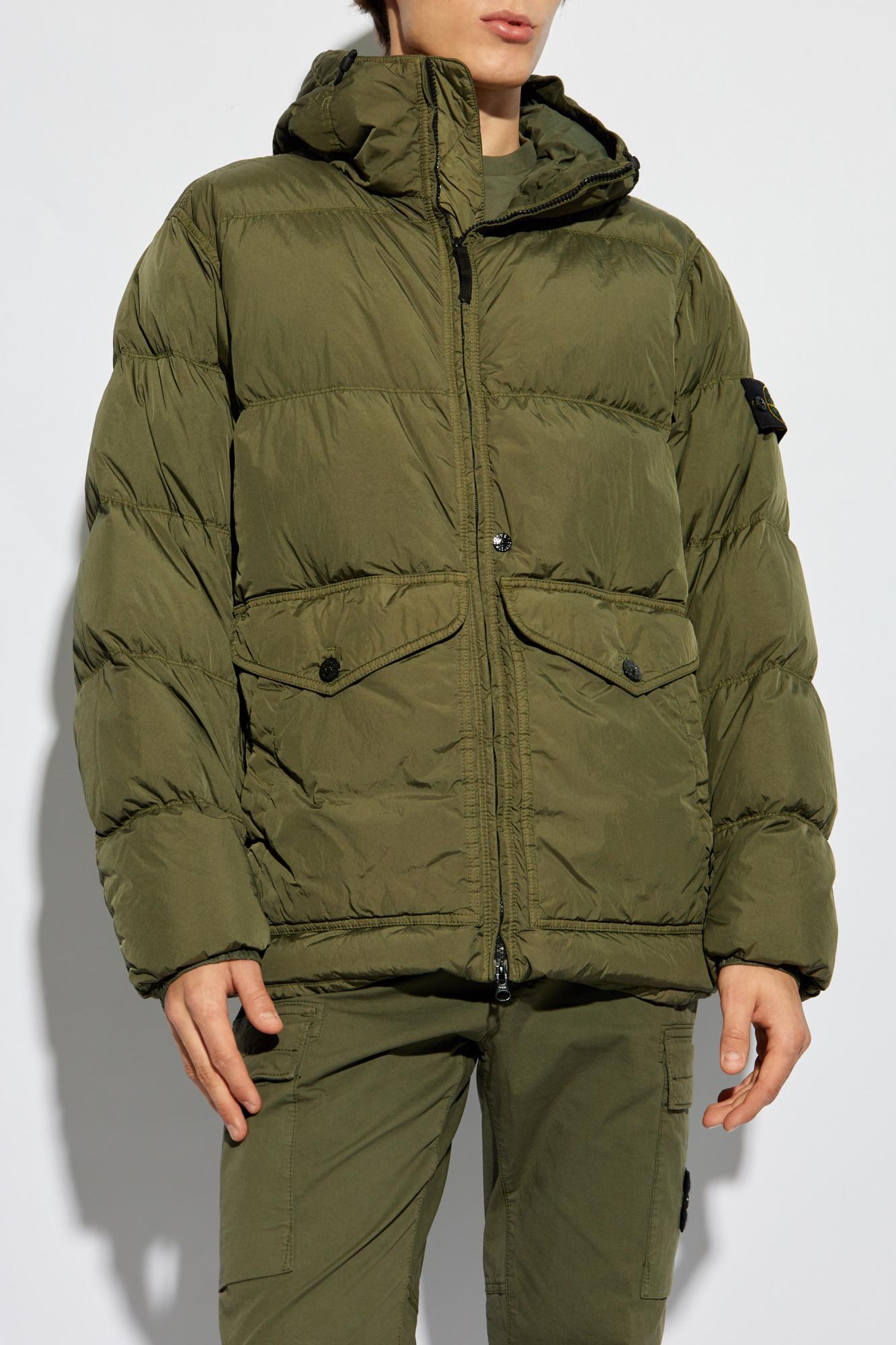 STONE ISLAND Hooded Puffer Jacket In Green Product Image