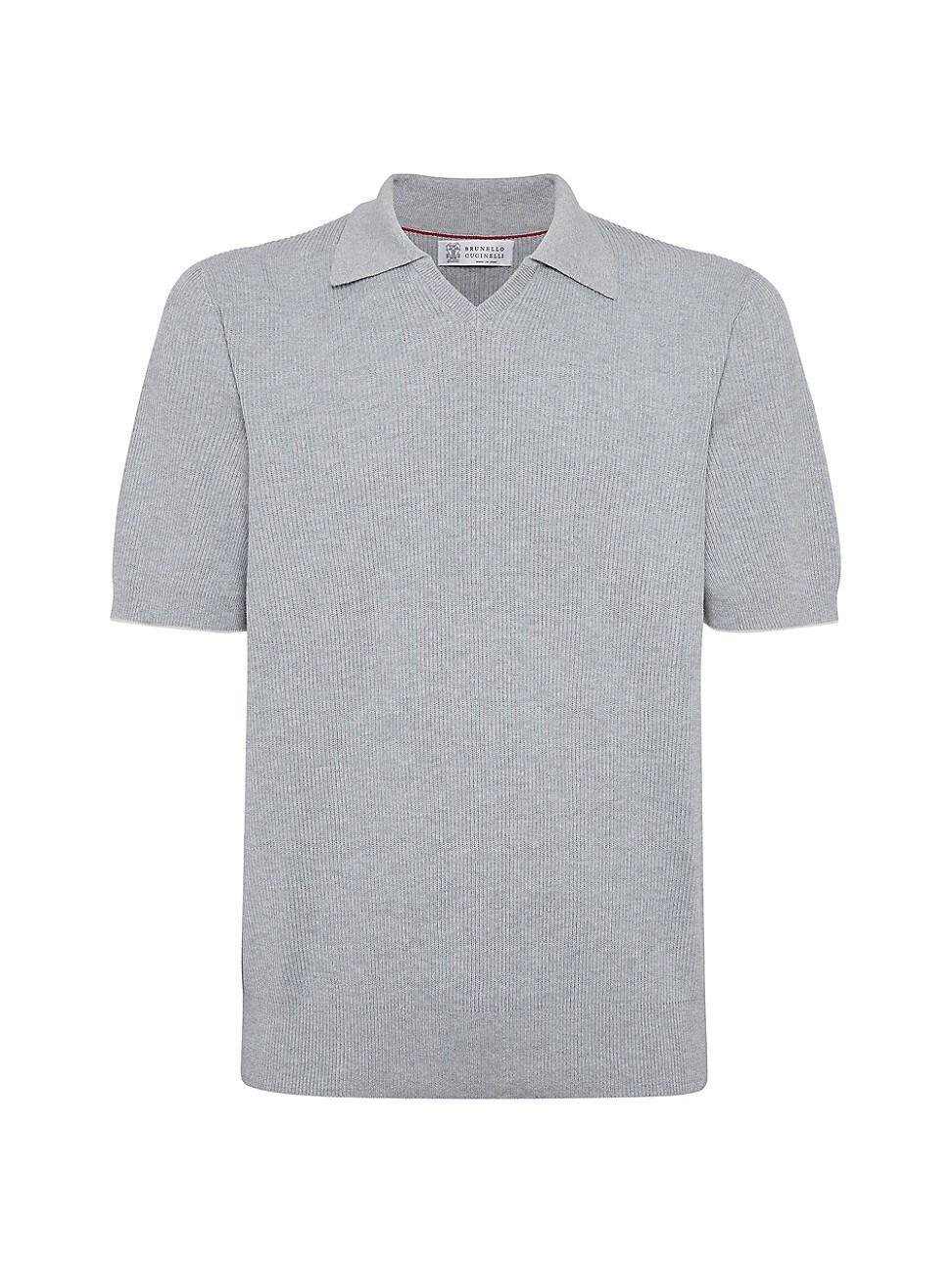 Mens Cotton English Rib Knit Polo Shirt Product Image