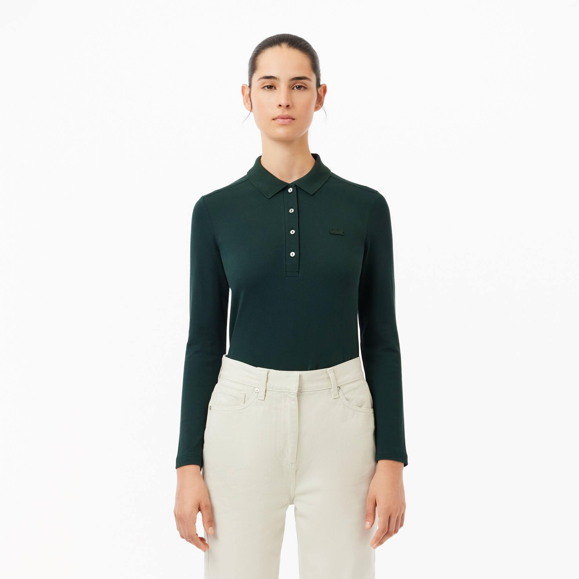 Women’s Slim fit Stretch Piqué Lacoste Polo Shirt Product Image