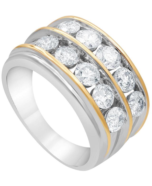 Mens Diamond Two Row Band (3 ct. t.w.) in 10k Gold & White Gold Product Image