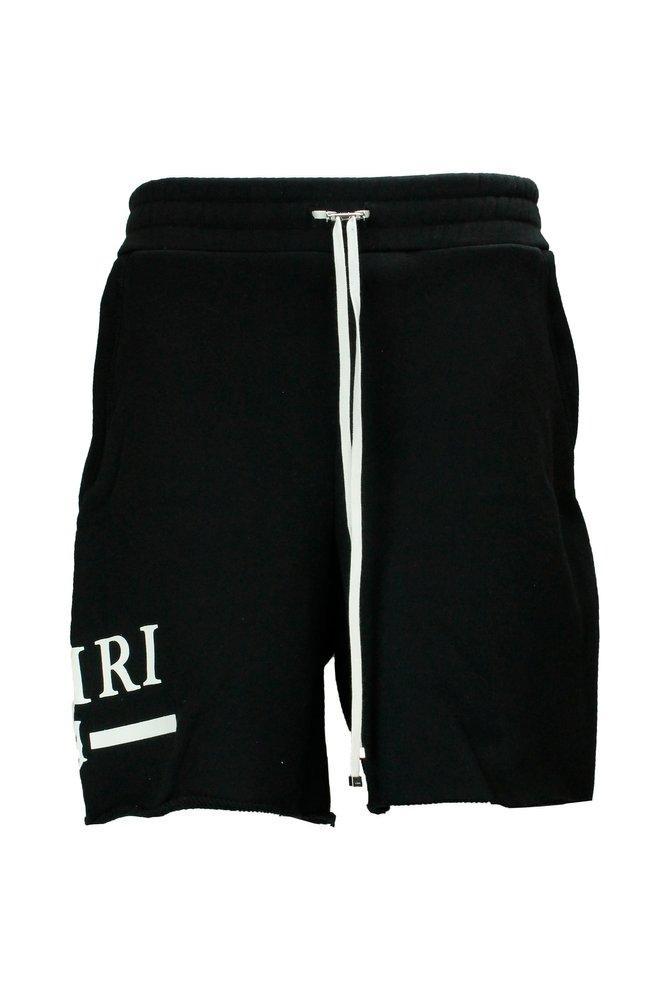 Logo Printed Drawstring Shorts In Black Product Image