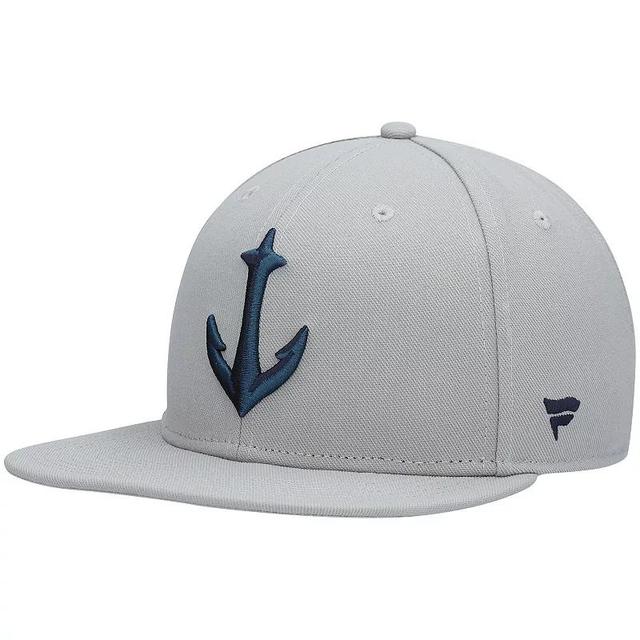 Mens Fanatics Branded Gray Seattle Kraken Secondary Logo Snapback Hat Product Image