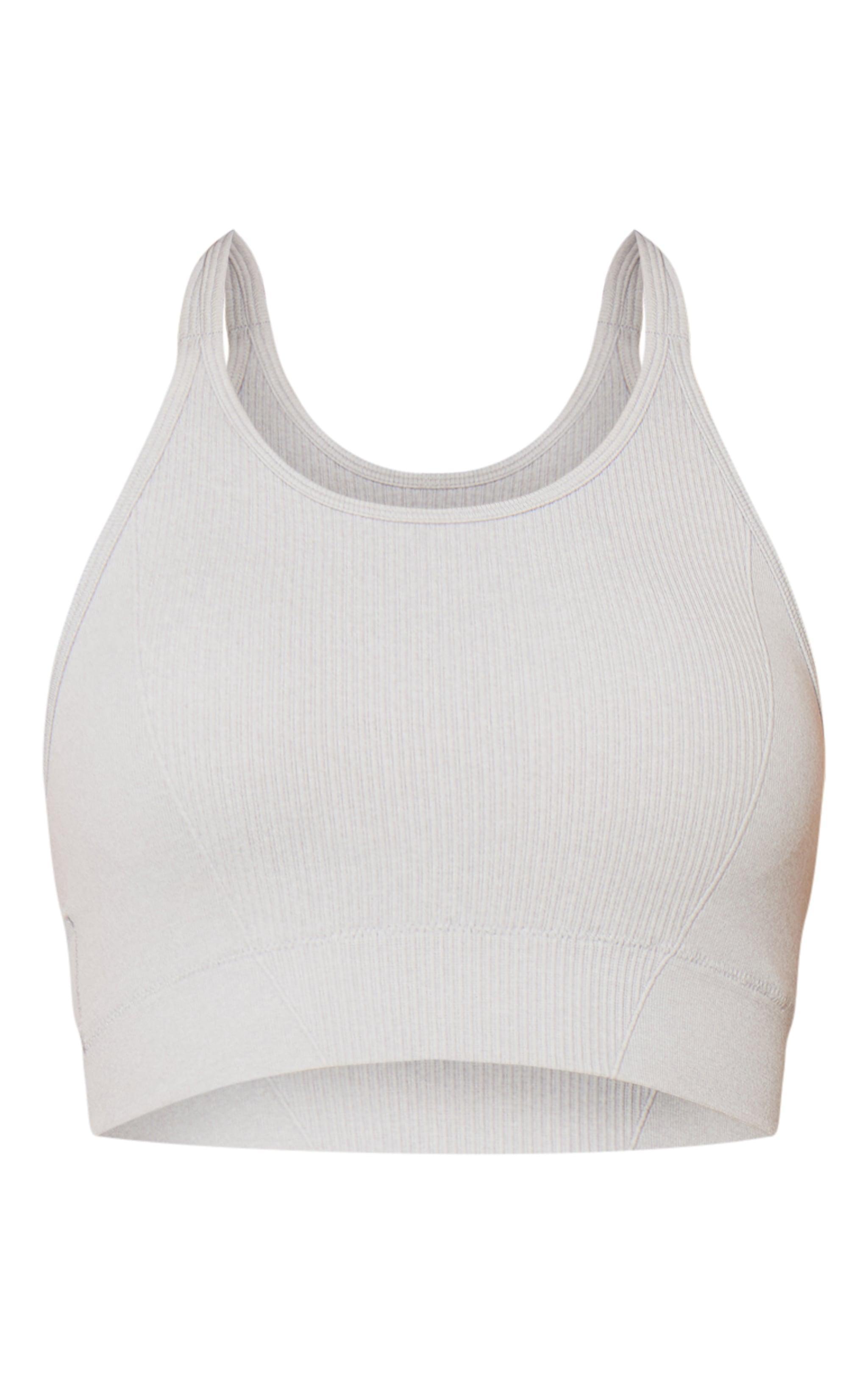 Grey Marl Seamless Sports Bra Product Image