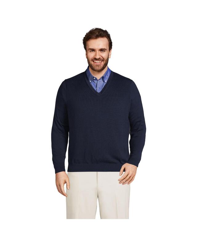 Big & Tall Classic Fit Fine Gauge Supima Cotton V-neck Sweater Product Image