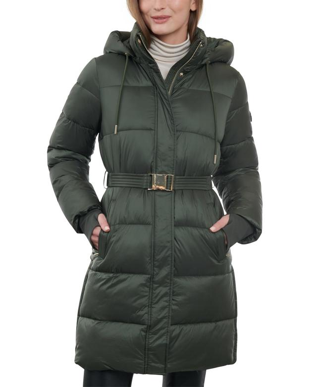 Michael Michael Kors Womens Hooded Belted Puffer Coat Product Image