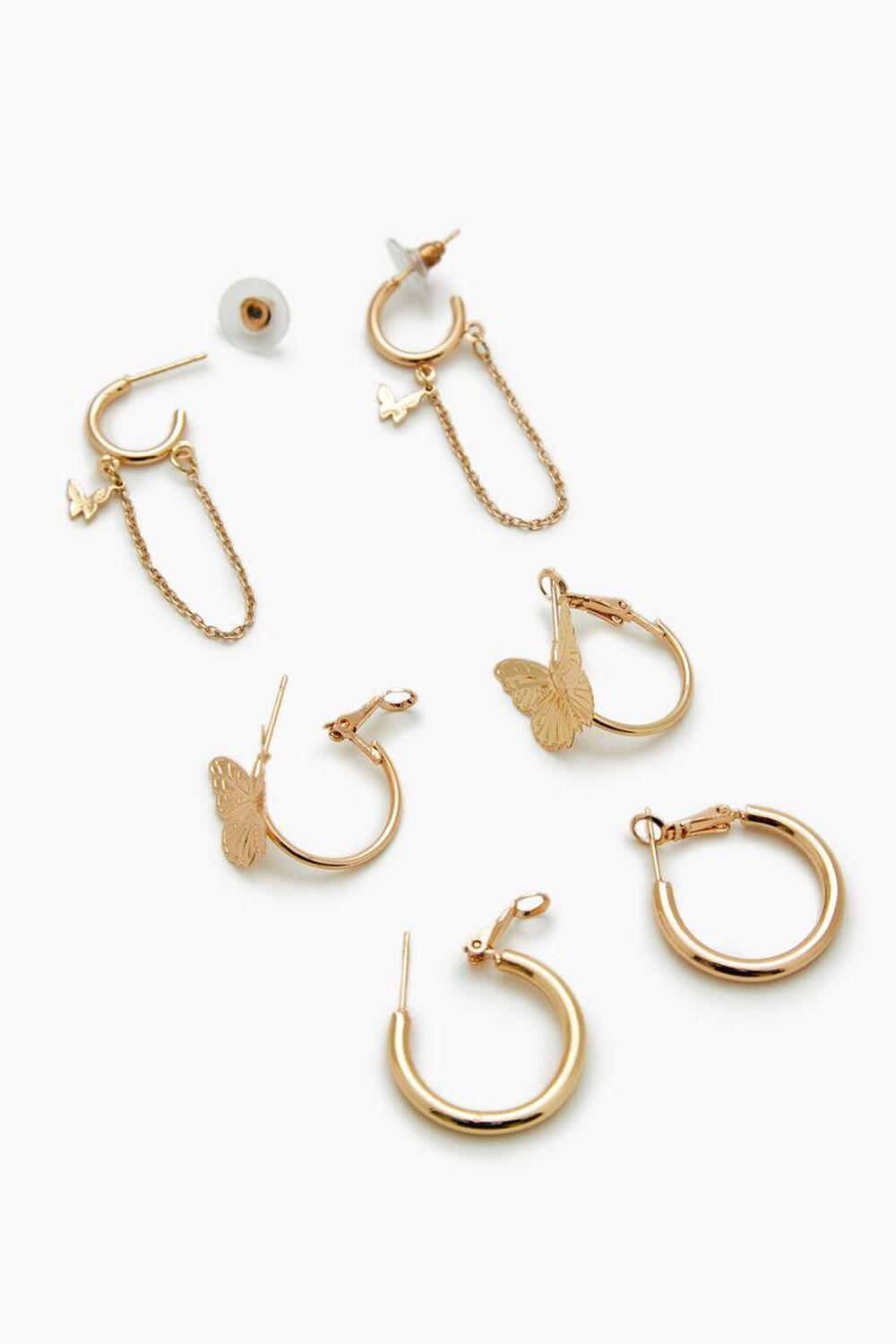 Butterfly Hoop Earrings Set | Forever 21 Product Image