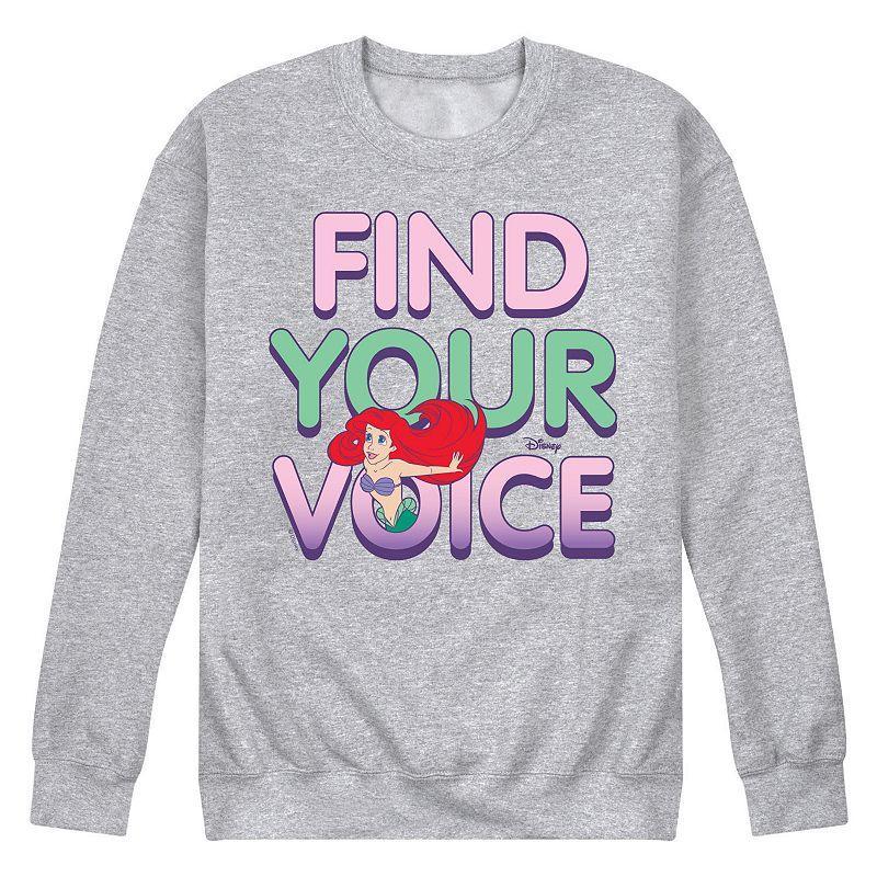 Disneys The Little Mermaid Mens Ariel Fleece Med Grey Product Image