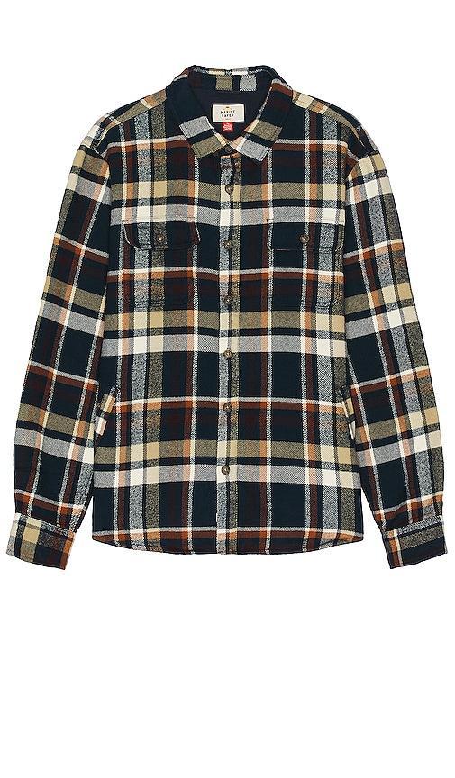 Marine Layer Signature Lined Camping Shirt in Brown. Product Image