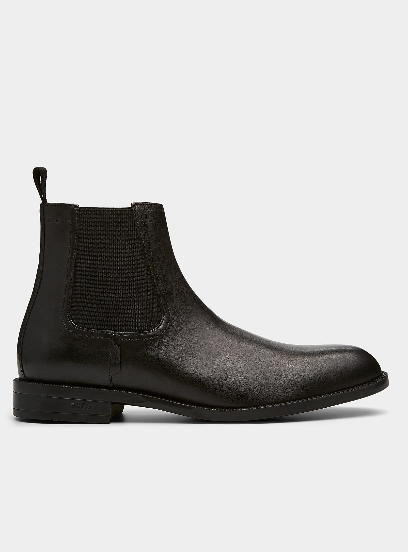 HUGO BOSS Tayil Leather Chelsea Boots Men In Black Product Image