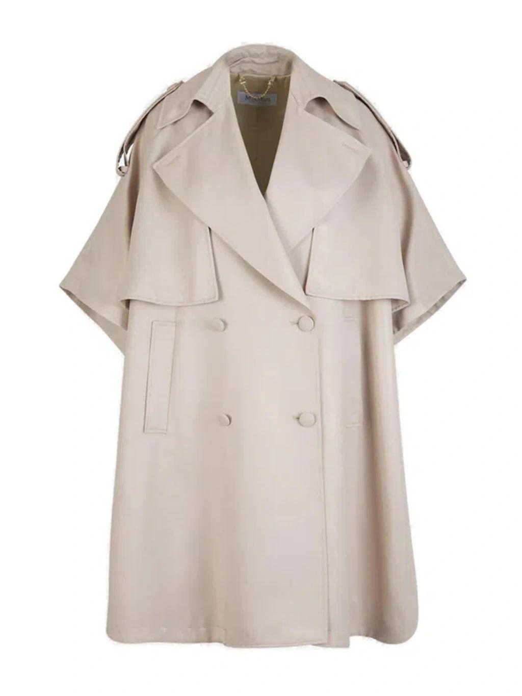 MAX MARA Double-breasted Trench Coat In Beige Product Image