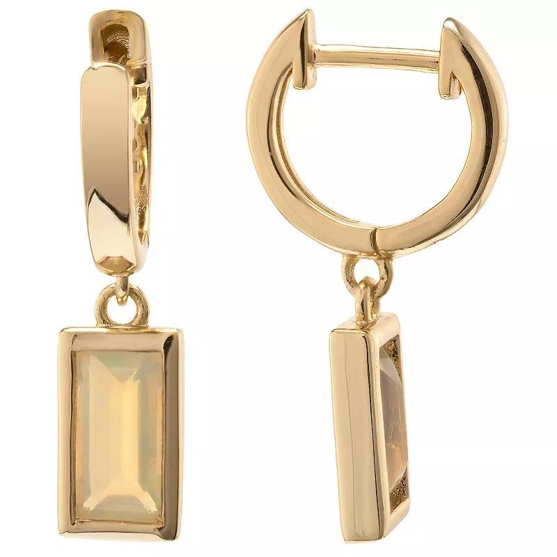 Gemistry 14k Gold Over Silver Opal Drop Earrings, Womens, Gold Tone Product Image