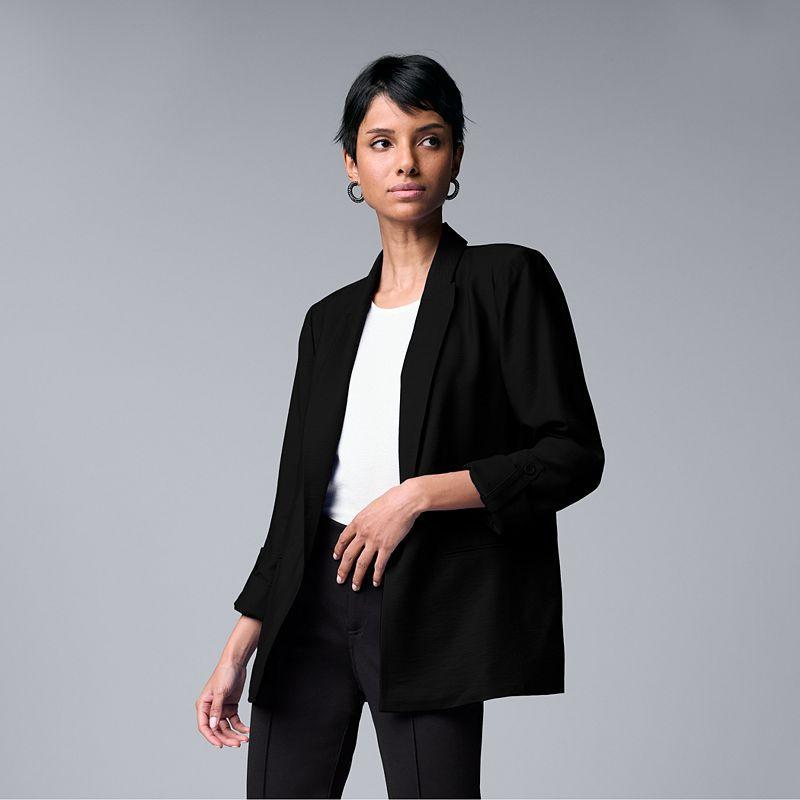 Womens Simply Vera Vera Wang Roll-Tab Relaxed Blazer Product Image