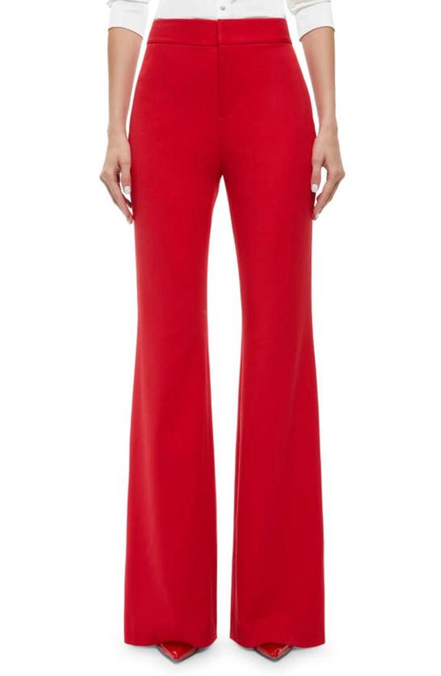 ALICE AND OLIVIA Deanna High-waisted Bootcut Trousers In Red Product Image