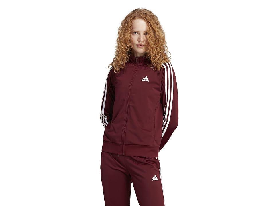 adidas 3-Stripes Track Top Tricot (Shadow /White) Women's Clothing Product Image