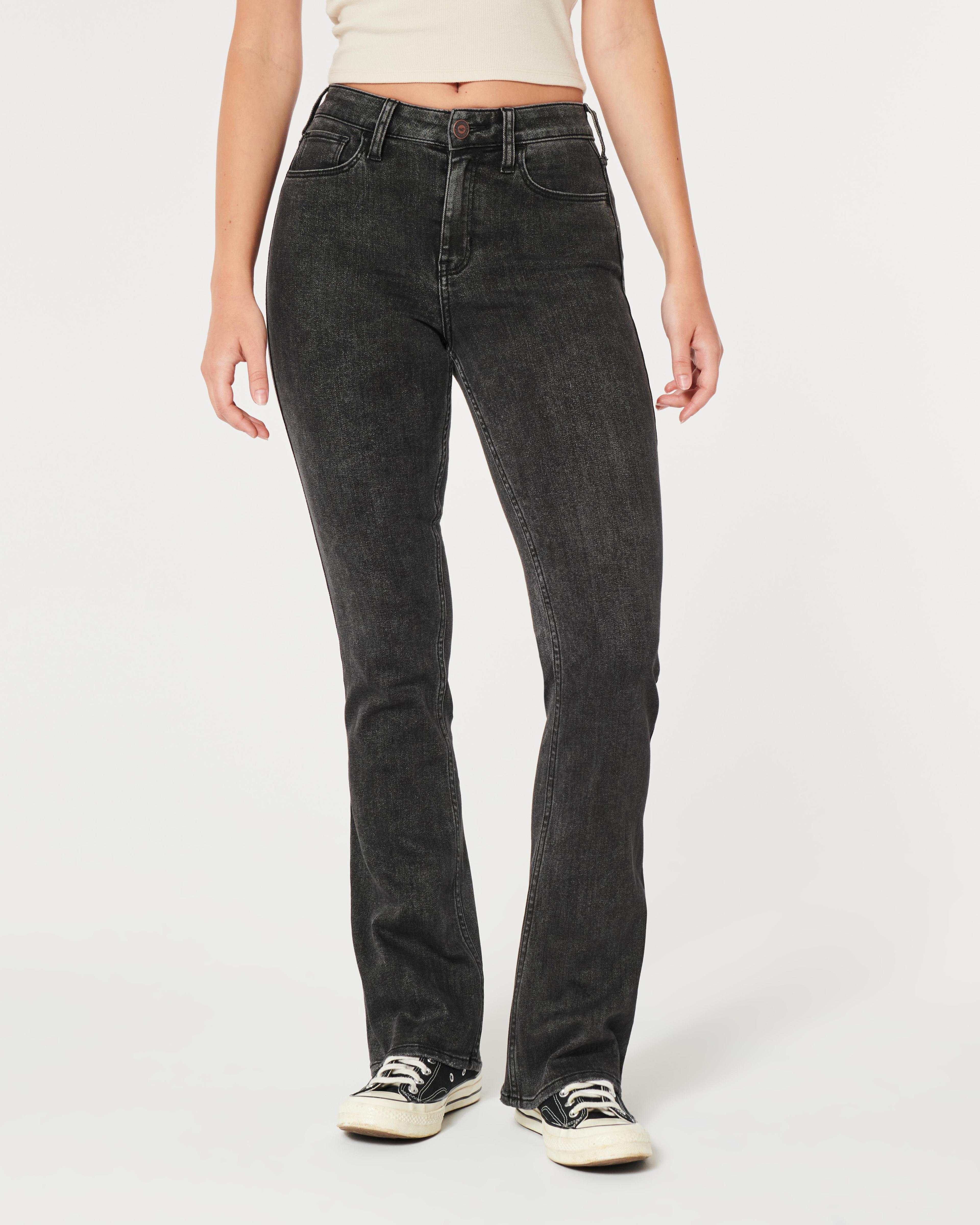 Curvy Mid-Rise Washed Black Boot Jeans Product Image