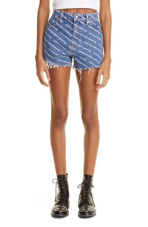 Alexander Wang Bite Logo High Waist Cutoff Denim Shorts Product Image