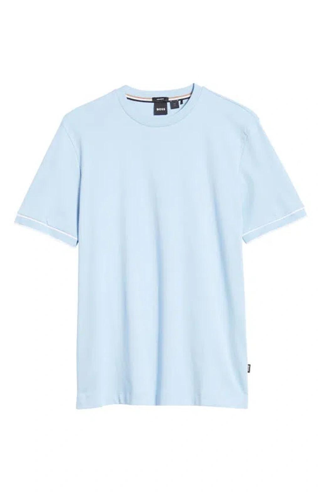 Tiburt Tipped T-shirt In Light Blue Product Image