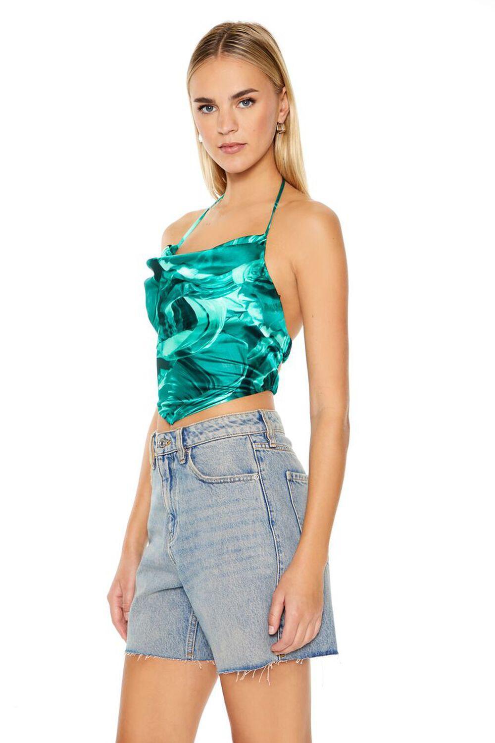 Satin Abstract Print Halter Top | Forever 21 Product Image