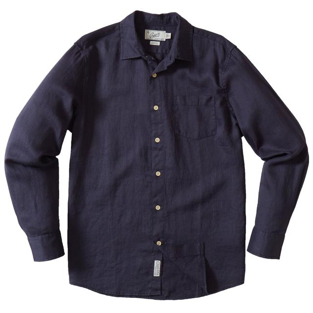 Amalfi Textured Linen Cotton Shirt - Blue Steel Product Image