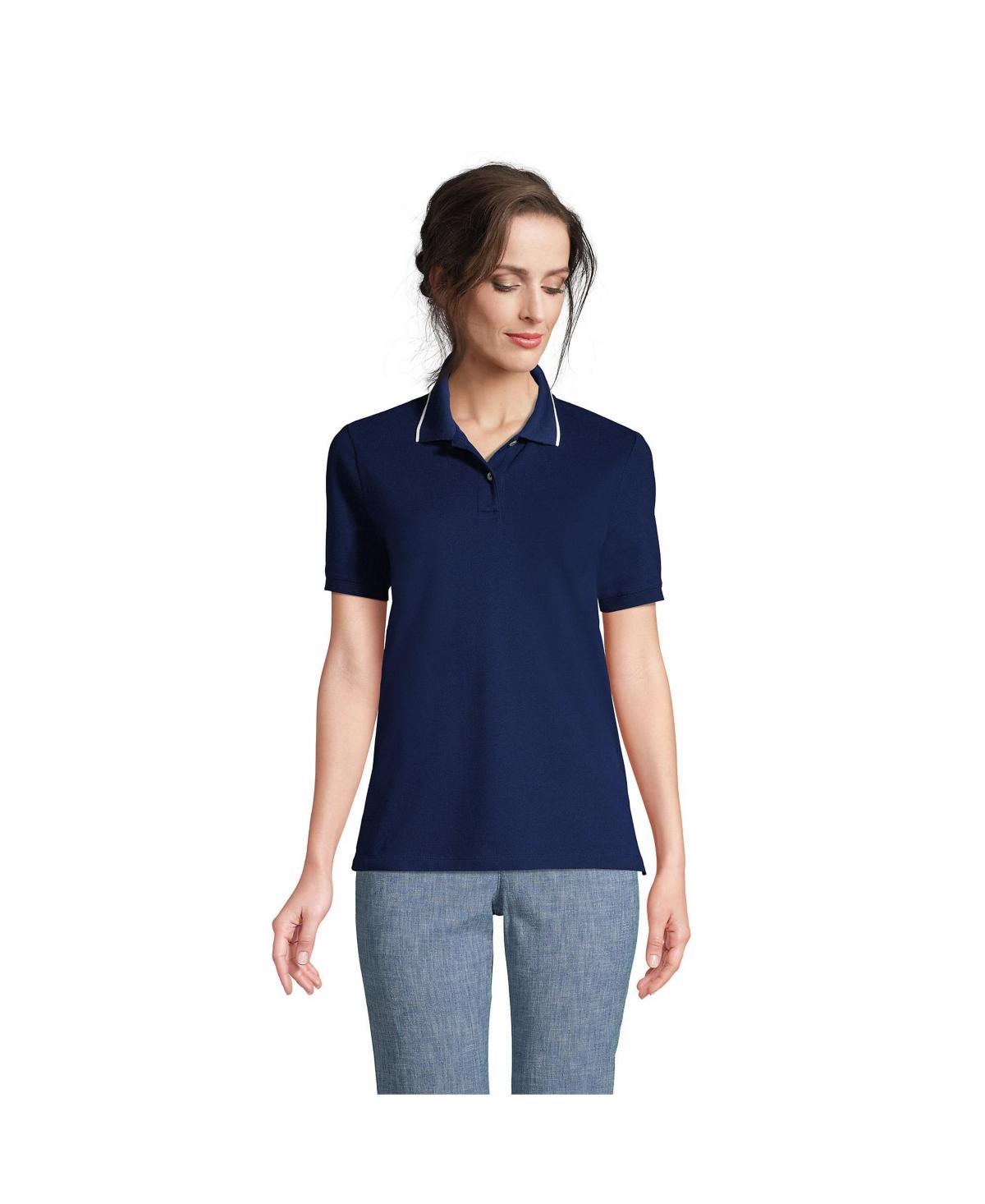 Petite Lands End Mesh Polo Shirt, Womens Product Image