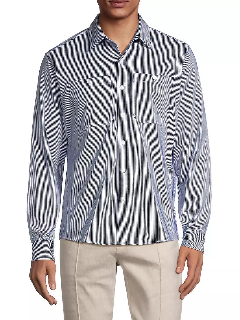 Striped Stretch-Cotton Shirt Product Image