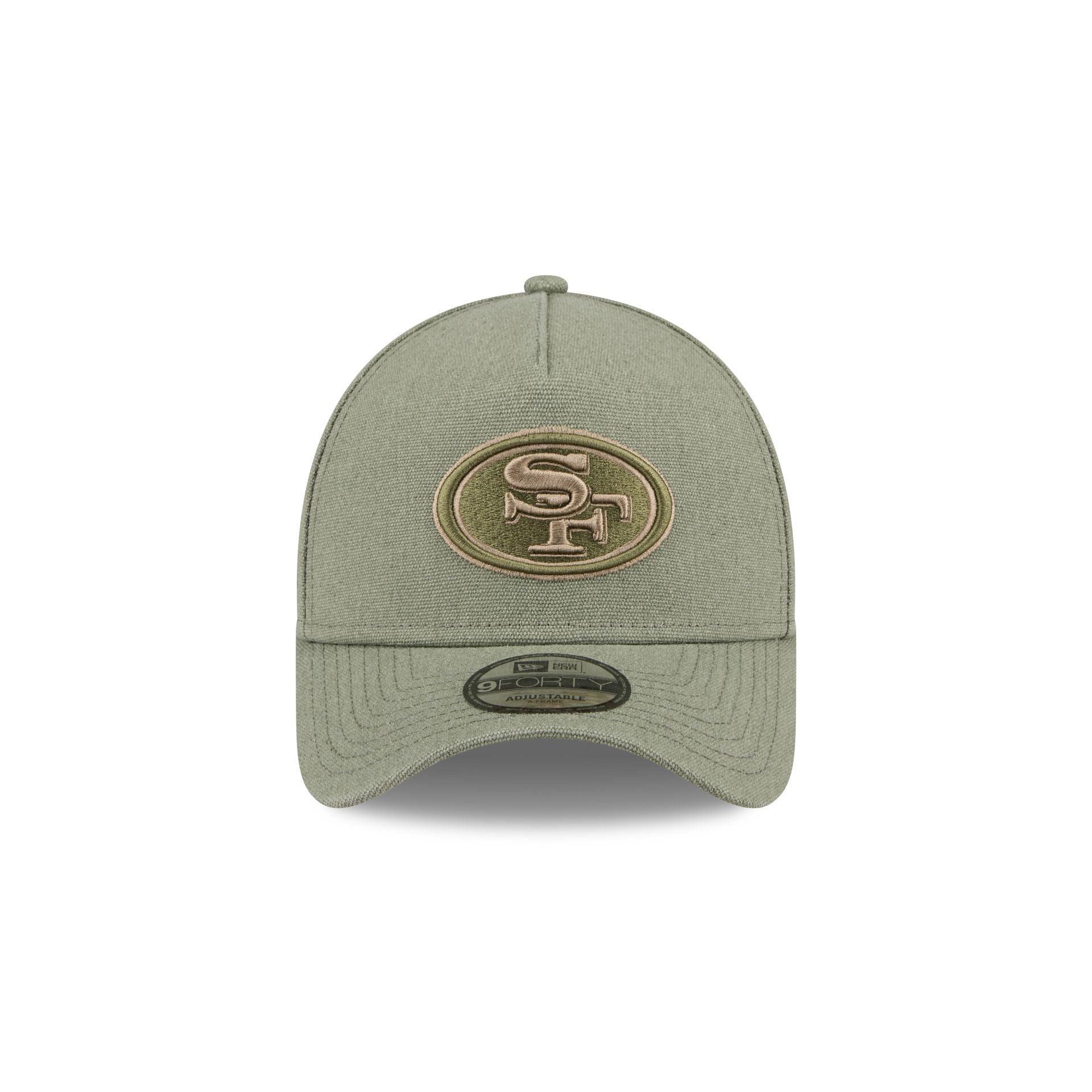 San Francisco 49ers Logo Essentials Olive 9FORTY A-Frame Snapback Hat Male Product Image