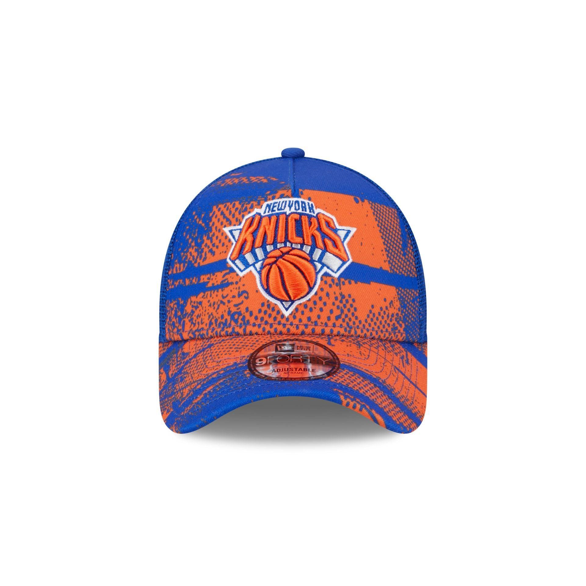 New York Knicks 2024 Tip-Off 9FORTY A-Frame Trucker Hat Male Product Image