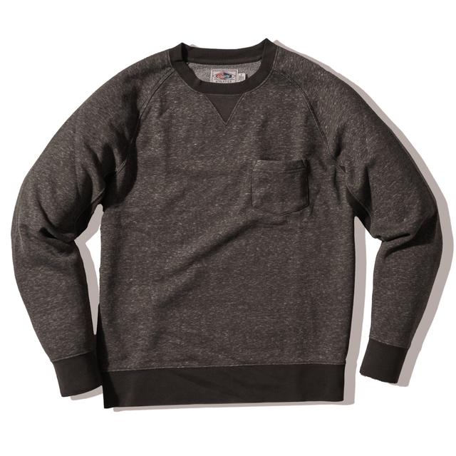 Nolan Marled Fleece Crew Neck - Black Ink Product Image