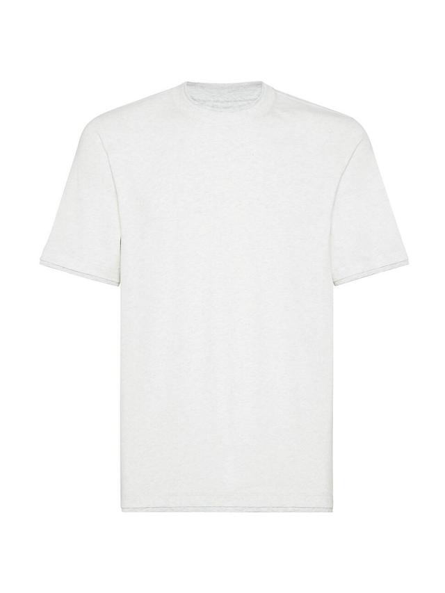 Mens Cotton Jersey Crew Neck T-Shirt With Faux Layering Product Image