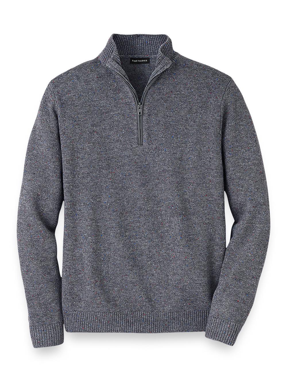 Donegal Zip Mock Neck Sweater - Cobalt Product Image