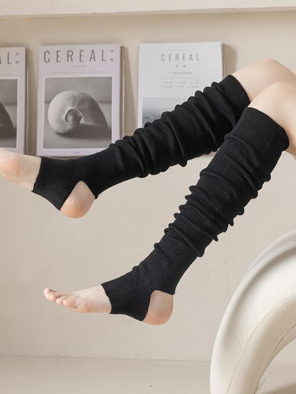 Wool Solid Color Leg Warmers Accessories Product Image