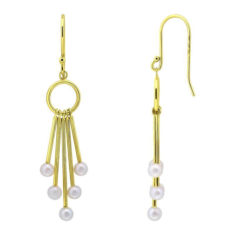 Aleure Precioso 18k Gold Over Silver Multi Drop & Freshwater Cultured Pearl Dangle Earrings, Womens Product Image