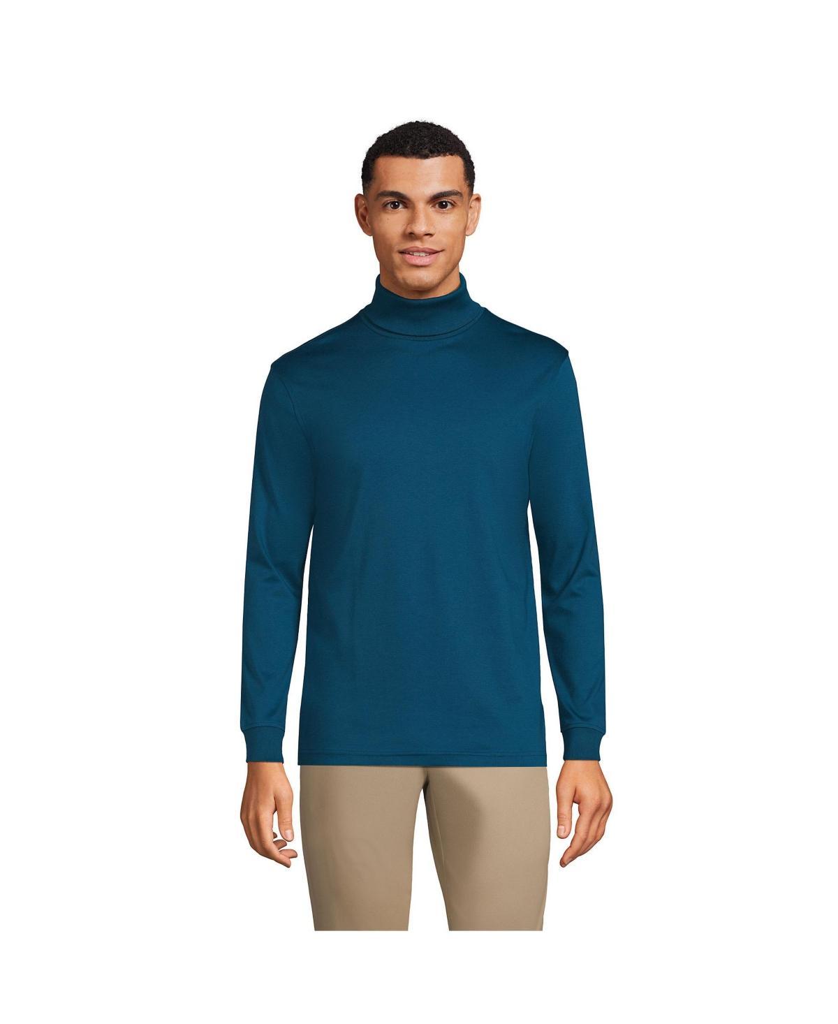 Big & Tall Lands End Super Soft Supima Turtleneck, Mens Radiant Blue Product Image