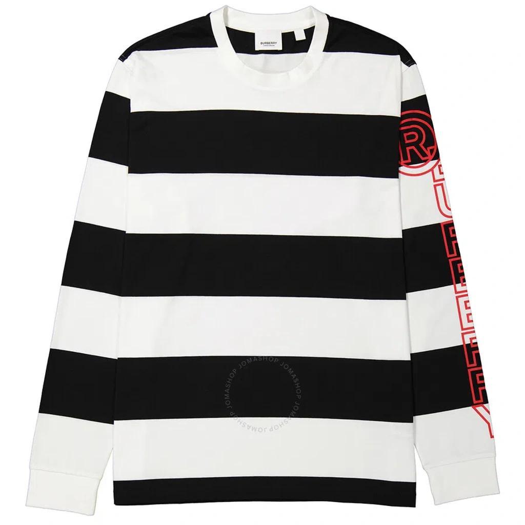 Laxley Stripe Cotton Oversized Long-sleeve T-shirt In Black/white Product Image