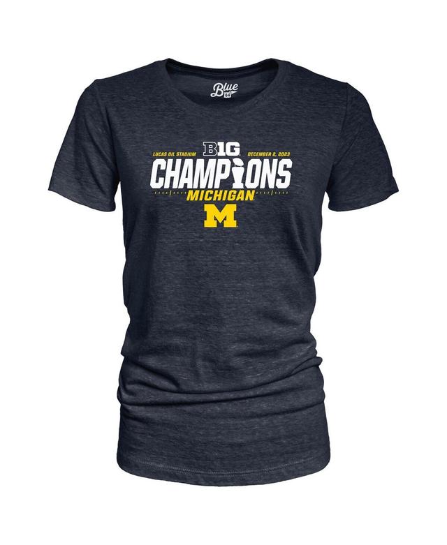 Womens Blue 84 Navy Michigan Wolverines 2023 Big Ten Football Conference Champions Locker Room Tri-Blend Crew-Neck T-shirt Product Image